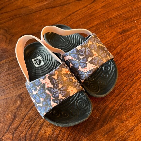 Nike Toddler Butterfly Print Slide Sandals With Elastic Strap - Toddler Sz. 8 - Picture 1 of 6